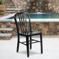 Flash Furniture CH-61200-18-BK-GG Black Metal Indoor-Outdoor Chair